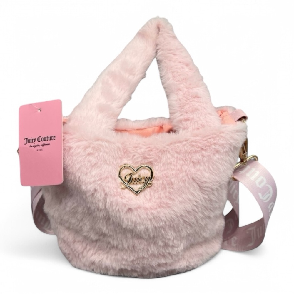 Juicy Couture Pink Faux Fur Mini Tote Bag Mini Fluffy Crossbody HTF
